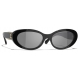 Chanel - Occhiali da Sole Ovali - Nero - Chanel Eyewear