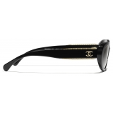 Chanel - Occhiali da Sole Ovali - Nero - Chanel Eyewear