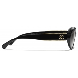 Chanel - Oval Sunglasses - Black - Chanel Eyewear