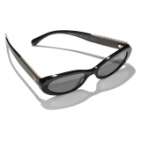 Chanel - Occhiali da Sole Ovali - Nero - Chanel Eyewear