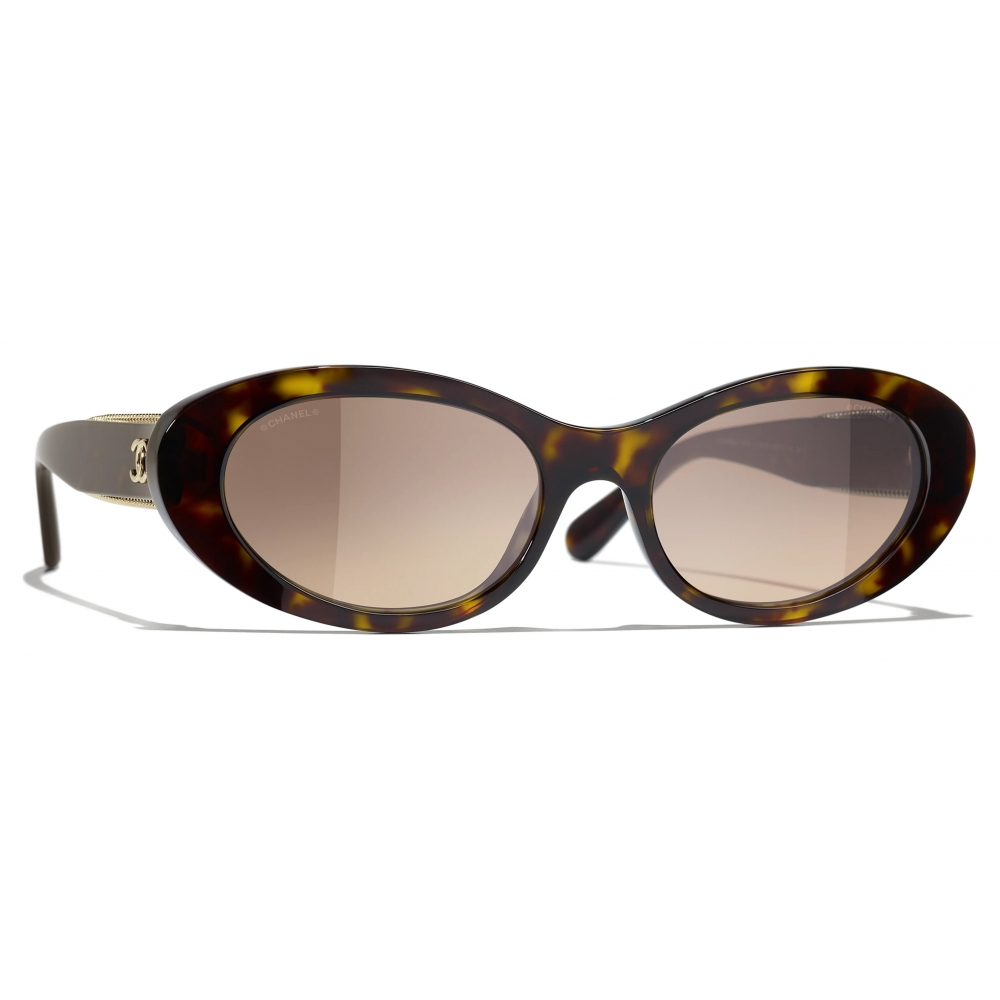 Price LeaderCHANEL Oval Sunglasses CH6054 Dark Brown/Brown Gradient at John  Lewis & Partners, chanel red glasses 