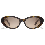 Chanel - Oval Sunglasses - Dark Tortoise Brown Gradient - Chanel Eyewear