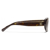Chanel - Oval Sunglasses - Dark Tortoise Brown Gradient - Chanel Eyewear