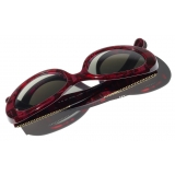 Chanel - Oval Sunglasses - Red Gray Gradient - Chanel Eyewear