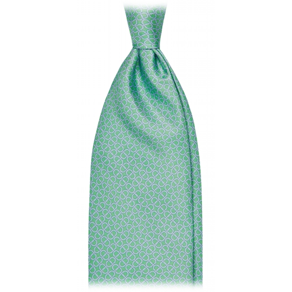 Viola Milano - Maillon Selftipped Italian Silk Tie - Mint/Sea - Handmade in Italy - Luxury Exclusive Collection