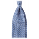 Viola Milano - Maillon Selftipped Italian Silk Tie - Navy/White - Handmade in Italy - Luxury Exclusive Collection