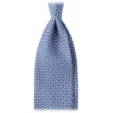 Viola Milano - Maillon Selftipped Italian Silk Tie - Navy/White - Handmade in Italy - Luxury Exclusive Collection