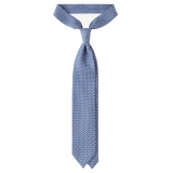 Viola Milano - Maillon Selftipped Italian Silk Tie - Navy/White - Handmade in Italy - Luxury Exclusive Collection