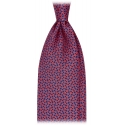 Viola Milano - Maillon Selftipped Italian Silk Tie - Navy/Wine - Handmade in Italy - Luxury Exclusive Collection