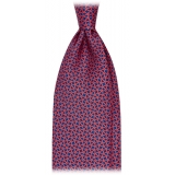 Viola Milano - Maillon Selftipped Italian Silk Tie - Navy/Wine - Handmade in Italy - Luxury Exclusive Collection