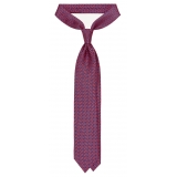 Viola Milano - Maillon Selftipped Italian Silk Tie - Navy/Wine - Handmade in Italy - Luxury Exclusive Collection