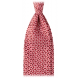 Viola Milano - Maillon Selftipped Italian Silk Tie - Red/White - Handmade in Italy - Luxury Exclusive Collection