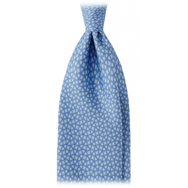 Viola Milano - Maillon Selftipped Italian Silk Tie - Sea Mix - Handmade in Italy - Luxury Exclusive Collection