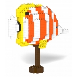 Jekca - Copper Banded Butterflyfish 01S - Lego - Sculpture - Construction - 4D - Brick Animals - Toys