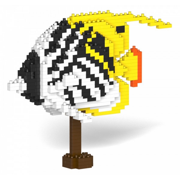 Jekca - Threadfin Butterflyfish 01S - Lego - Sculpture - Construction - 4D - Brick Animals - Toys