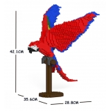 Jekca - Scarlet Macaw 02S - Lego - Scultura - Costruzione - 4D - Animali di Mattoncini - Toys