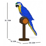 Jekca - Blue-and-Gold Macaw 01S - Lego - Sculpture - Construction - 4D - Brick Animals - Toys