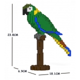 Jekca - Yellow Collared Macaw 01S - Lego - Sculpture - Construction - 4D - Brick Animals - Toys