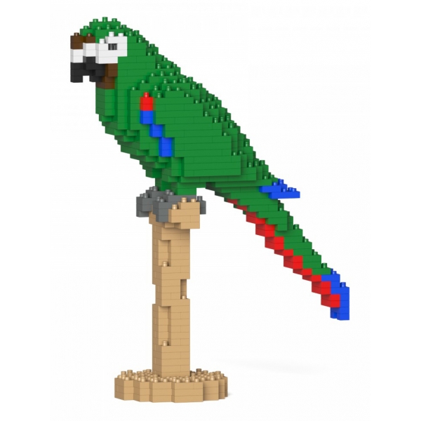 Jekca - Chestnut-Fronted Macaw 01S - Lego - Sculpture - Construction - 4D - Brick Animals - Toys