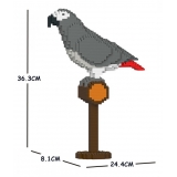 Jekca - African Grey 01S - Lego - Sculpture - Construction - 4D - Brick Animals - Toys