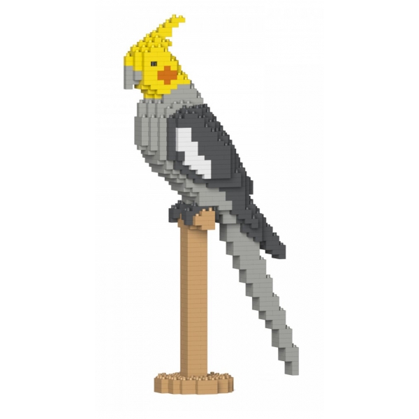 Jekca - Cockatiel 02S - Lego - Sculpture - Construction - 4D - Brick Animals - Toys