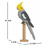 Jekca - Cockatiel 02S - Lego - Sculpture - Construction - 4D - Brick Animals - Toys