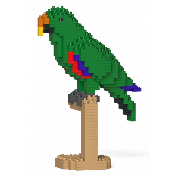 Jekca - Eclectus 02S - Lego - Sculpture - Construction - 4D - Brick Animals - Toys