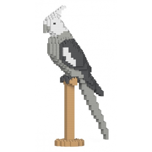 Jekca - Cockatiel 03S - Lego - Sculpture - Construction - 4D - Brick Animals - Toys