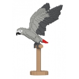 Jekca - African Grey 02S - Lego - Sculpture - Construction - 4D - Brick Animals - Toys