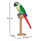 Jekca - Green Cheek Conure 01S-M02 - Lego - Sculpture - Construction - 4D - Brick Animals - Toys