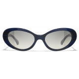 Chanel - Oval Sunglasses - Blue Gray Gradient - Chanel Eyewear