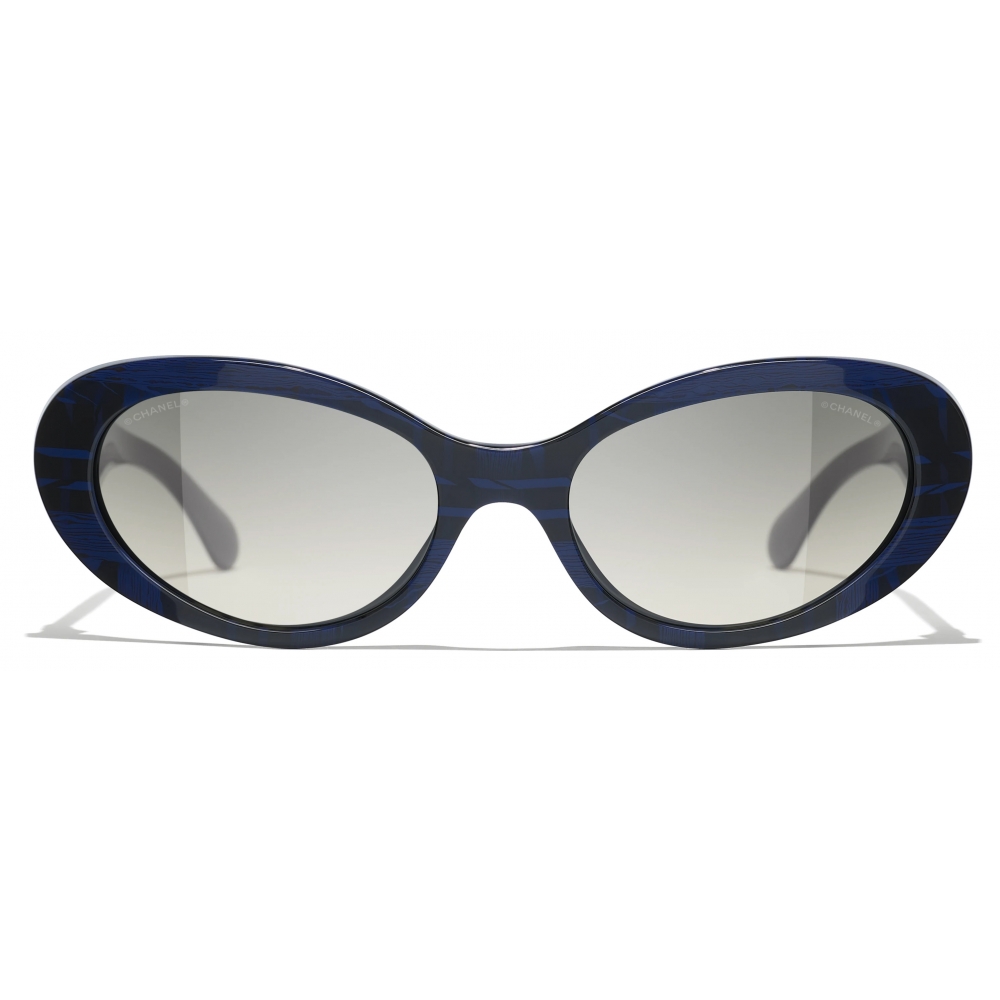 Chanel - Oval Sunglasses - Blue Gray Gradient - Chanel Eyewear - Avvenice