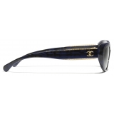 Chanel - Oval Sunglasses - Blue Gray Gradient - Chanel Eyewear