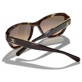 Chanel - Butterfly Sunglasses - Dark Tortoise Brown Gradient - Chanel Eyewear