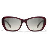 Chanel - Occhiali da Sole a Farfalla - Rosso Grigio Sfumate - Chanel Eyewear