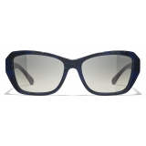 Chanel - Occhiali da Sole a Farfalla - Blu Grigio Sfumate - Chanel Eyewear