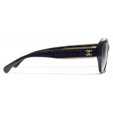 Chanel - Occhiali da Sole a Farfalla - Blu Grigio Sfumate - Chanel Eyewear