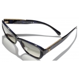 Chanel - Occhiali da Sole a Farfalla - Blu Grigio Sfumate - Chanel Eyewear