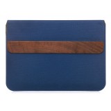 Woodcessories - Noce / Pelle Blu Navy / MacBook Cover - MacBook 13 Pro - Custodia Eco Pouch - Borsa MacBook in Legno
