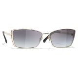 Chanel - Rectangular Sunglasses - Gold Gray Gradient - Chanel Eyewear