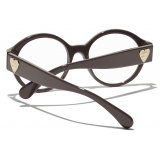 Chanel - Occhiali da Vista Rotondi - Marrone - Chanel Eyewear