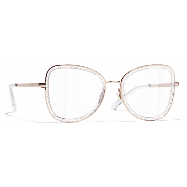 Chanel - Square Optical Glasses - Beige Pink Gold - Chanel Eyewear