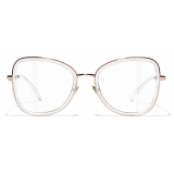 Chanel - Occhiali da Vista Quadrata - Beige Oro Rosa - Chanel Eyewear