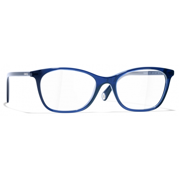 Chanel - Occhiali da Vista Rettangolari - Blu - Chanel Eyewear