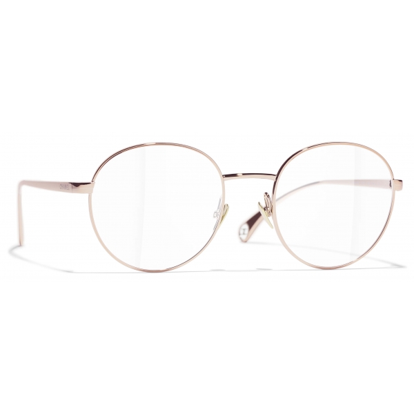 Chanel - Oval Optical Glasses - Beige Pink Gold - Chanel Eyewear