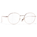 Chanel - Occhiali da Vista Ovali - Beige Rosa Oro - Chanel Eyewear