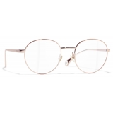 Chanel - Occhiali da Vista Ovali - Beige Rosa Oro - Chanel Eyewear