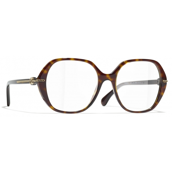 Chanel - Occhiali da Vista Quadrata - Tartaruga Scuro - Chanel Eyewear