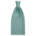 Viola Milano - Micro Floral Selftipped Italian Silk Tie - Menthol - Handmade in Italy - Luxury Exclusive Collection