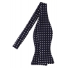 Viola Milano - Papillon in Seta Micro Floreale - Navy - Handmade in Italy - Luxury Exclusive Collection